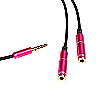 Audio kabel/adapter - 3.5mm na 2x 3.5mm - rozi