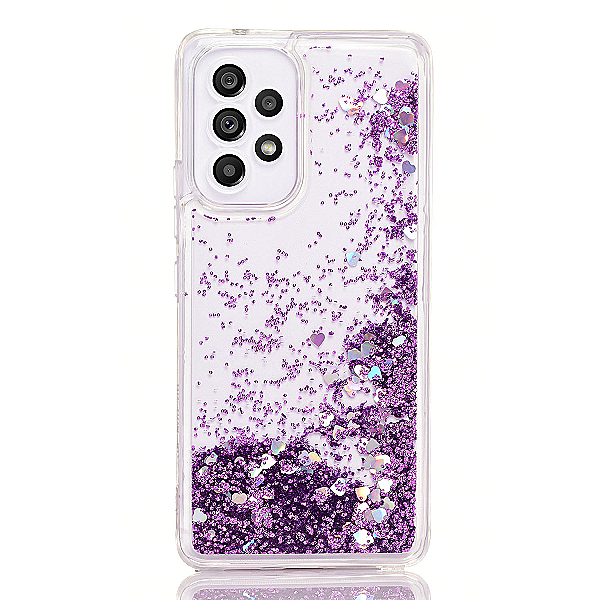 Maskica za Samsung Galaxy A33 5G  "Rain Of Glitter" - srce - Ljubičasta #1