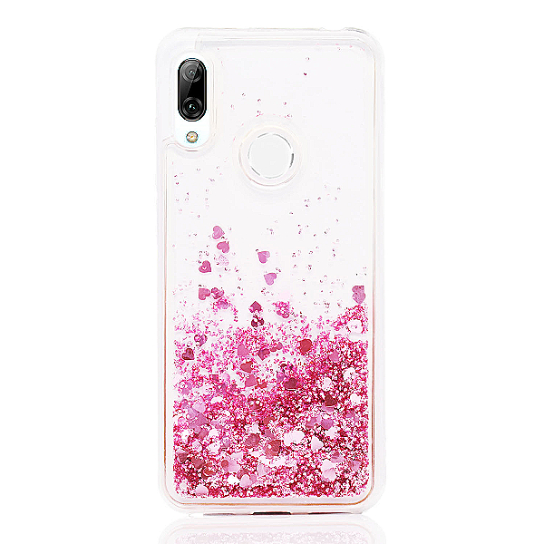 Maskica za Huawei P smart Z "Rain Of Glitter" - srce - Roza #1