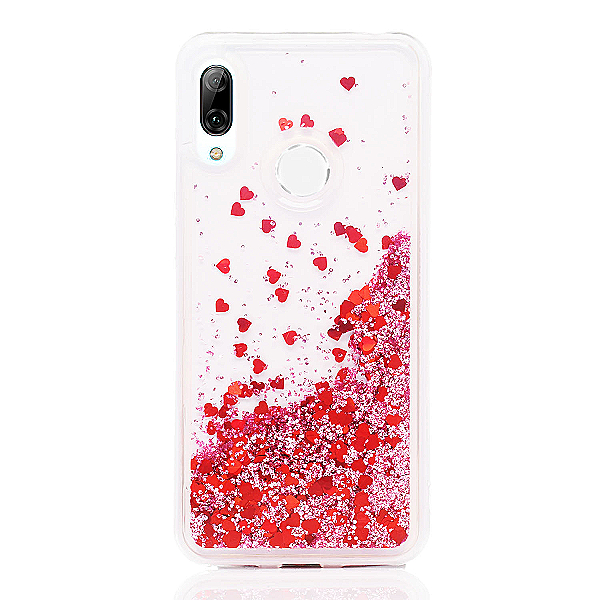 Maskica za Huawei P smart Z "Rain Of Glitter" - srce - Roza #2