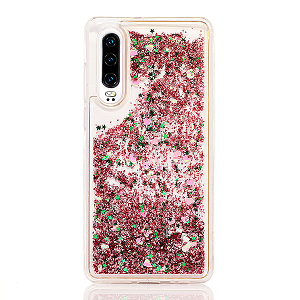 Maskica za Huawei P30 "Rain Of Glitter" - srce - Roza #5