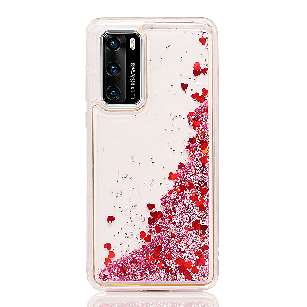 Maskica za Huawei P40 Pro "Rain Of Glitter" - srce - Roza #2