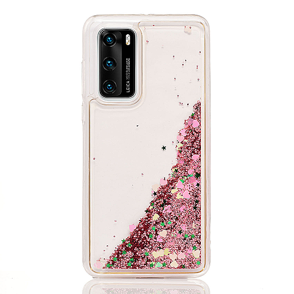 Maskica za Huawei P40 Pro "Rain Of Glitter" - srce - Roza #5