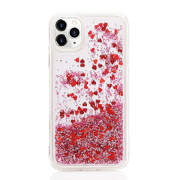 Maskica za iPhone 11 Pro Max "Rain Of Glitter" - srce - Roza #2