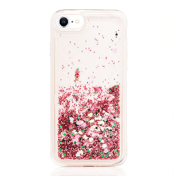 Maskica za iPhone 7 / iPhone 8 / SE "Rain Of Glitter" - srce - Roza #5