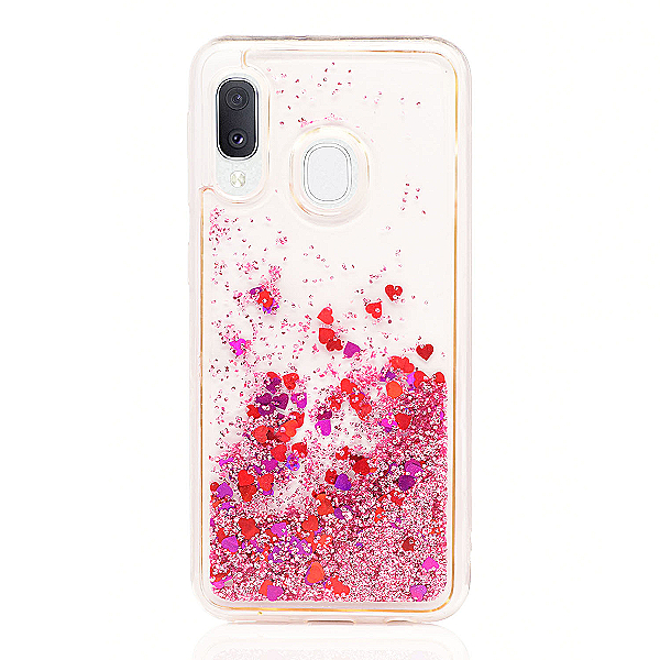 Maskica za Samsung Galaxy A40 "Rain Of Glitter" - srce - Roza #3