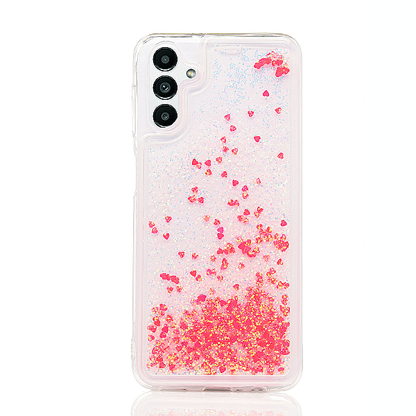 Maskica za Samsung Galaxy A13 5G / A04s  "Rain Of Glitter" - srce - Narančasta #1