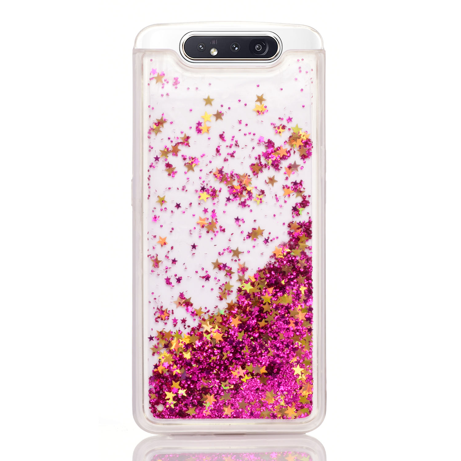 Maskica za Samsung Galaxy A80 "Rain Of Glitter" - zvijezda - Ljubičasta #1 Maskica za Samsung Galaxy A80 "Rain Of Glitter" - zvijezda - Ljubičasta #1