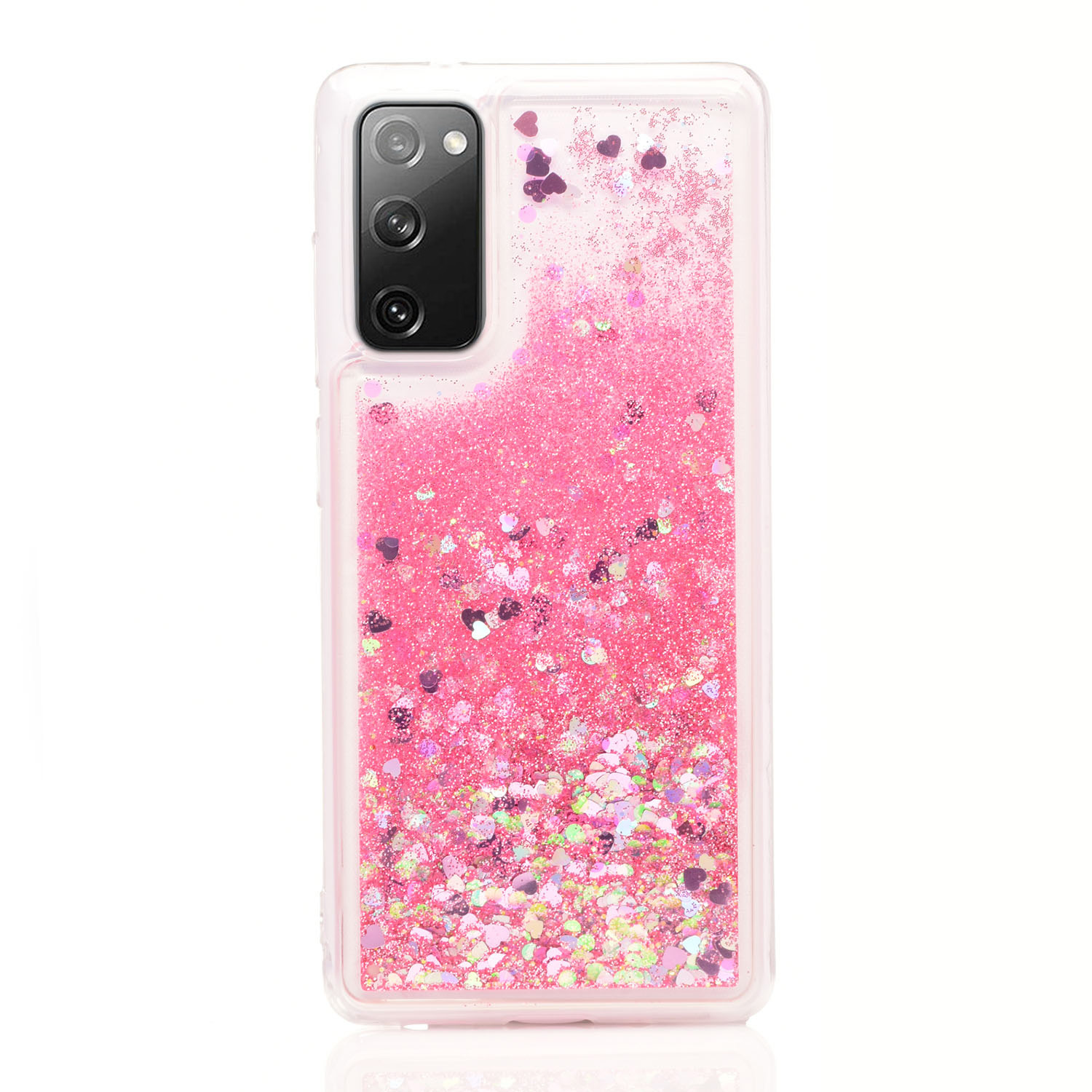 Maskica za Samsung Galaxy S20 FE "Rain Of Glitter" - srce - Roza #1 Maskica za Samsung Galaxy S20 FE "Rain Of Glitter" - srce - Roza #1