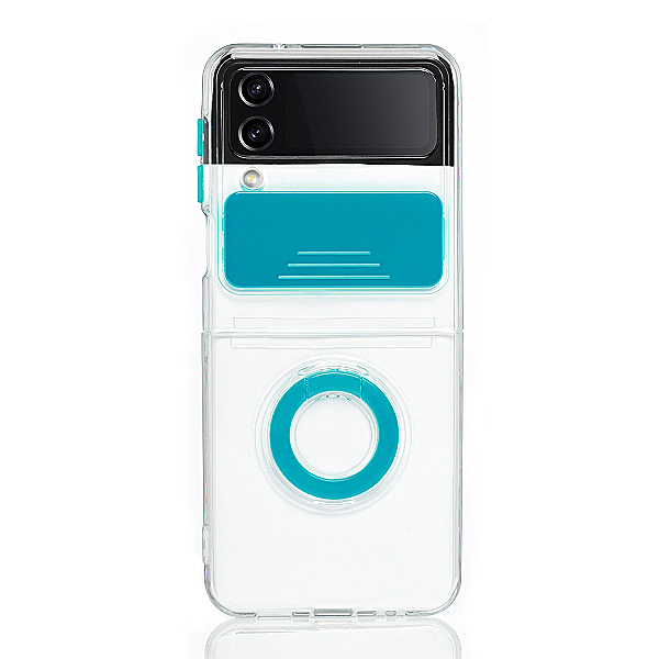 Maskica za Samsung Galaxy Z Flip 4 "Ring Of Color" - Tirkizno plava