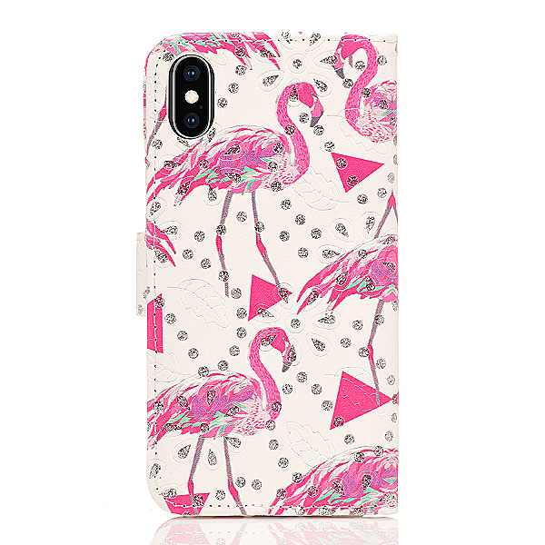 Torbica za iPhone X / iPhone XS "Two Faced Motive" - flamingo