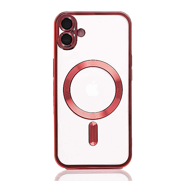 Maskica za iPhone 16 Plus "Magnet Transparent Case" - Crvena