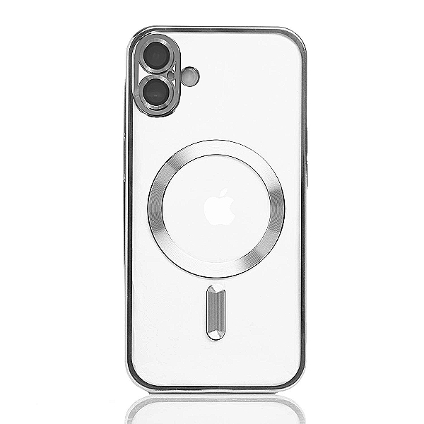 Maskica za iPhone 16 Plus "Magnet Transparent Case" - Srebrna