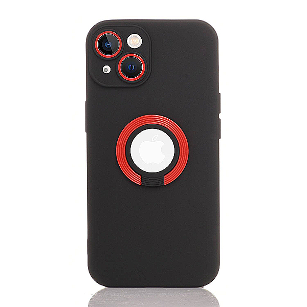 Maskica za iPhone 14 "Ring Color Case" - Crna / crvena