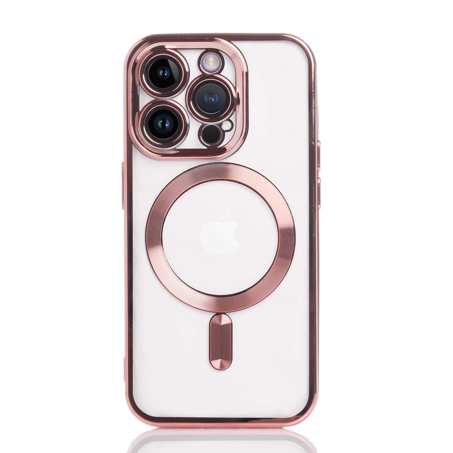 Maskica za iPhone 14 Pro Max "Magnet Transparent Case" - Roza