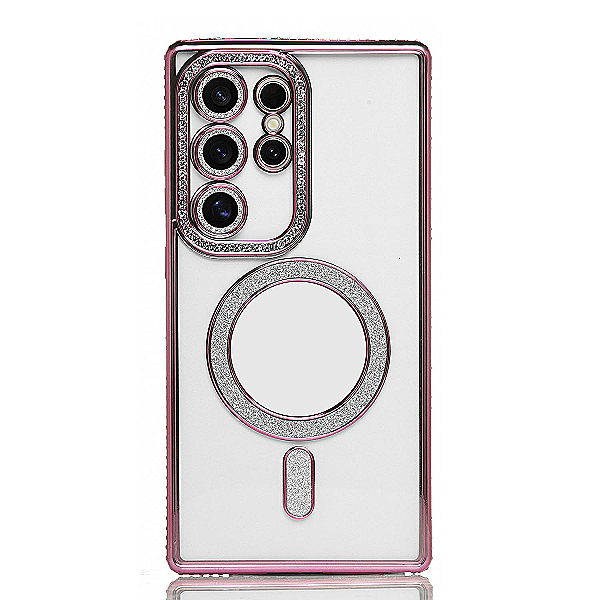 Maskica za Samsung Galaxy S23 Ultra "Diamond Magnet Case" - Roza