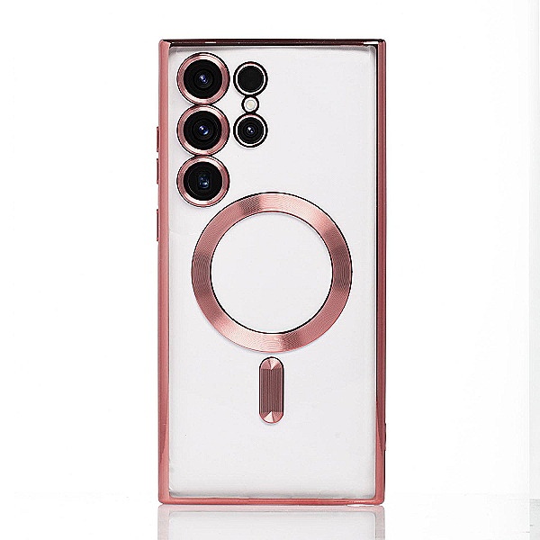 Maskica za Samsung Galaxy S24 Ultra "Magnet Transparent Case" - Roza