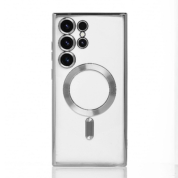 Maskica za Samsung Galaxy S24 Ultra "Magnet Transparent Case" - Srebrna