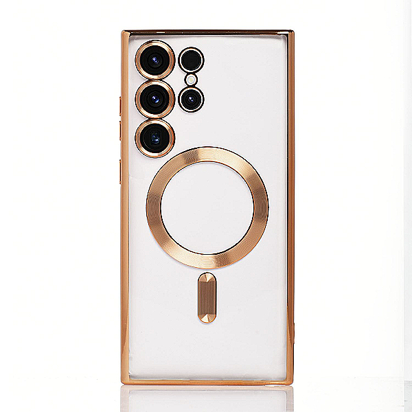 Maskica za Samsung Galaxy S24 Ultra "Magnet Transparent Case" - Zlatna