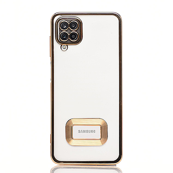 Maskica za Samsung Galaxy A12 "Elegant Transparent Case" - Zlatna