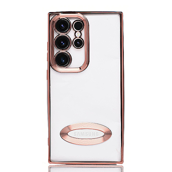 Maskica za Samsung Galaxy S24 Ultra "Elegant Transparent Case" - Roza