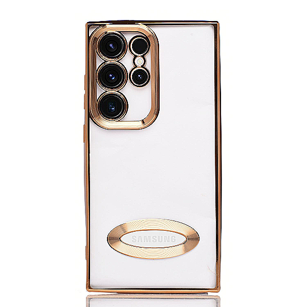 Maskica za Samsung Galaxy S24 Ultra "Elegant Transparent Case" - Zlatna
