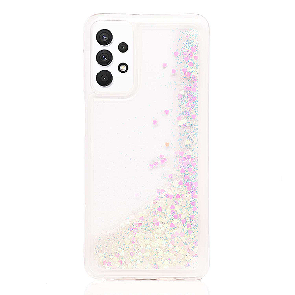 Maskica za Samsung Galaxy A33 5G  "Rain Of Glitter" - srce - Bijela #1