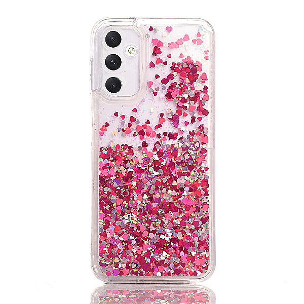 Maskica za Samsung Galaxy A14  "Rain Of Glitter" - srce - Ljubičasta #2