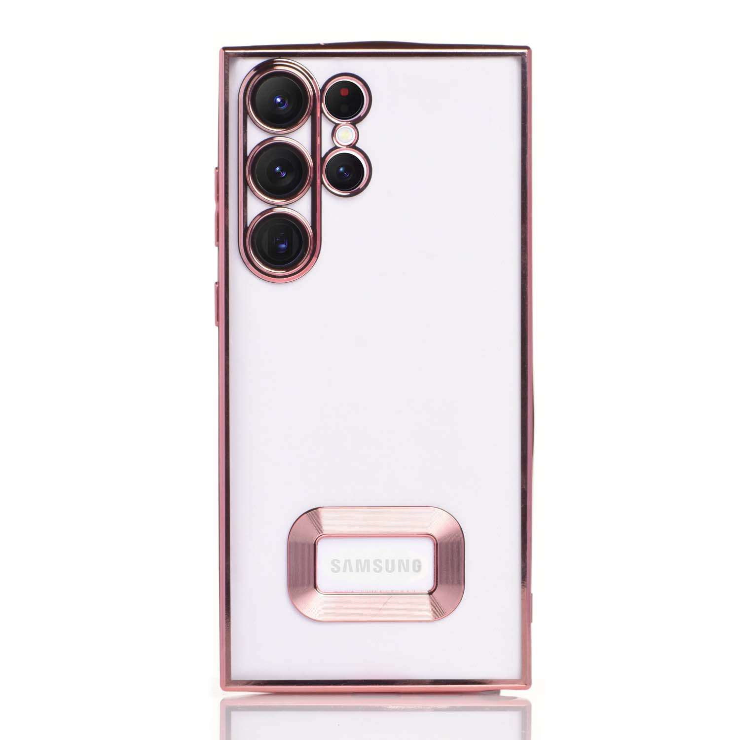 Maskica za Samsung Galaxy S22 Ultra "Elegant Transparent Case" - Roza